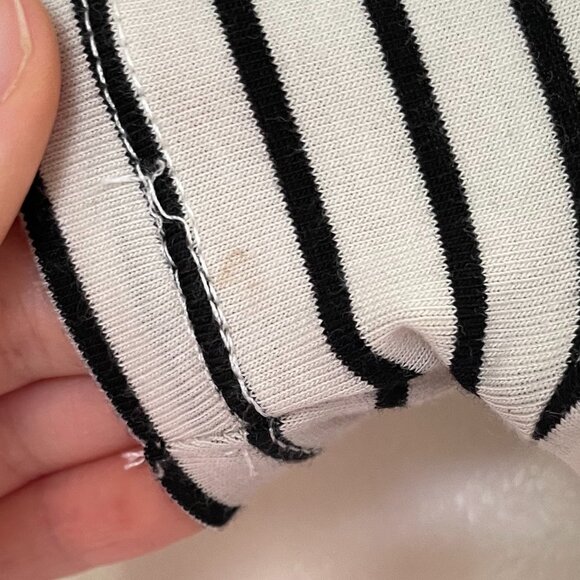 New Look Black and White Striped Crop Top Size 2 NWOT - Picture 10 of 12